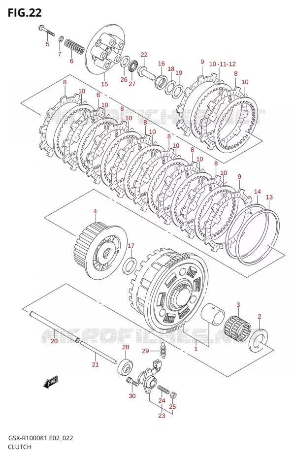 EMBRAYAGE Suzuki MOTO 1000 GSX-R 2002  GSX-R1000K2(E24)
