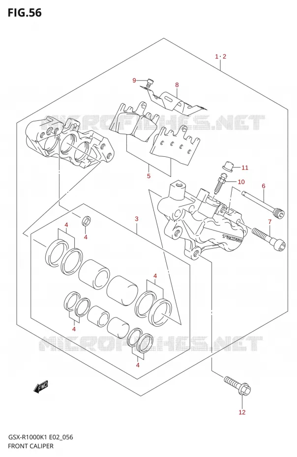 ETRIER DE FREIN AVANT Suzuki MOTO 1000 GSX-R 2002  GSX-R1000K2(E24)