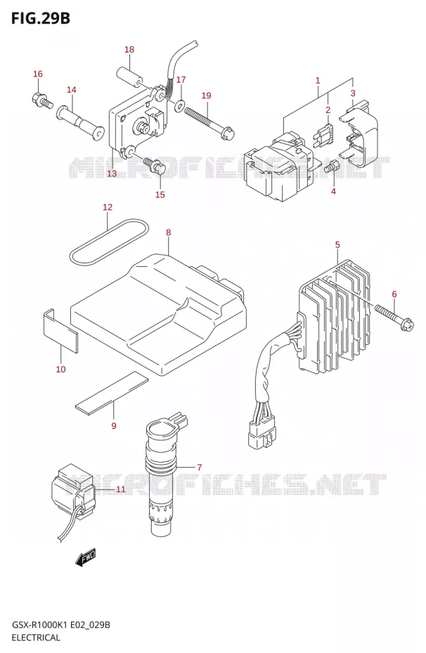 PARTIE ELECTRIQUE000K1 E24) Suzuki MOTO 1000 GSX-R 2002  GSX-R1000K2(E24)