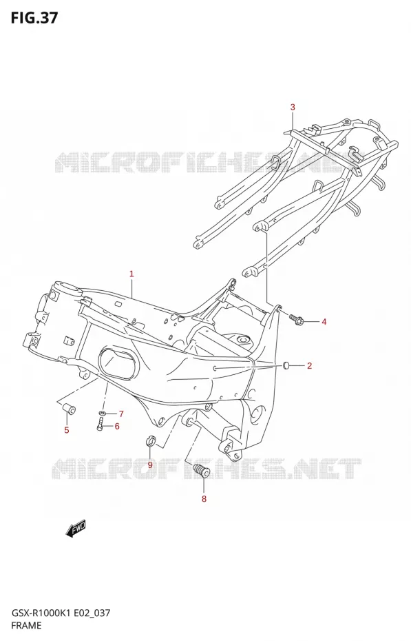 CADRE Suzuki MOTO 1000 GSX-R 2002  GSX-R1000K2(E2)