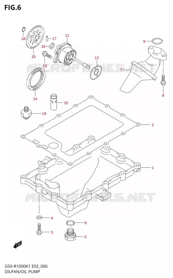 CARTER INFERIEUR - POMPE A HUILE Suzuki MOTO 1000 GSX-R 2002  GSX-R1000K2(E2)