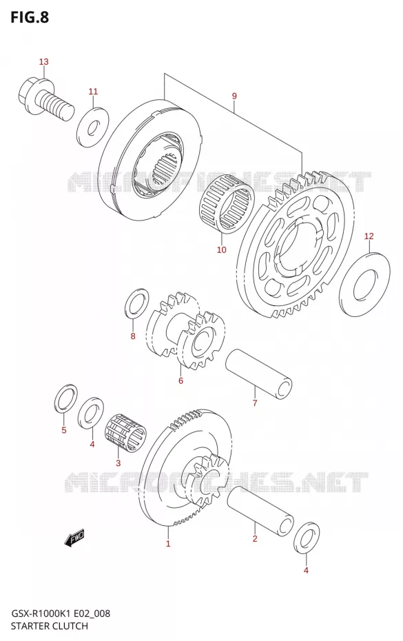 ROUE LIBRE DE DEMARREUR Suzuki MOTO 1000 GSX-R 2002  GSX-R1000K2(E2)