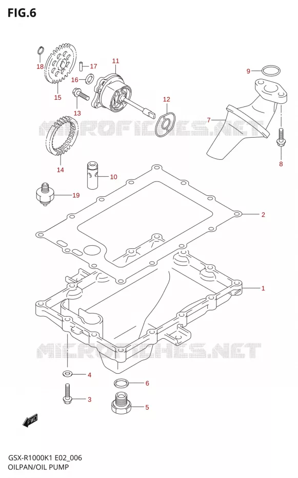 CARTER INFERIEUR - POMPE A HUILE Suzuki MOTO 1000 GSX-R 2002  GSX-R1000U1K2(E2)