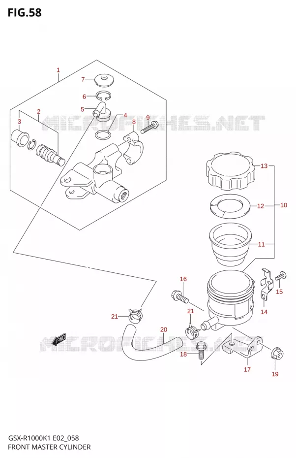 MAITRE CYLINDRE AVANT Suzuki MOTO 1000 GSX-R 2002  GSX-R1000U1K2(E2)