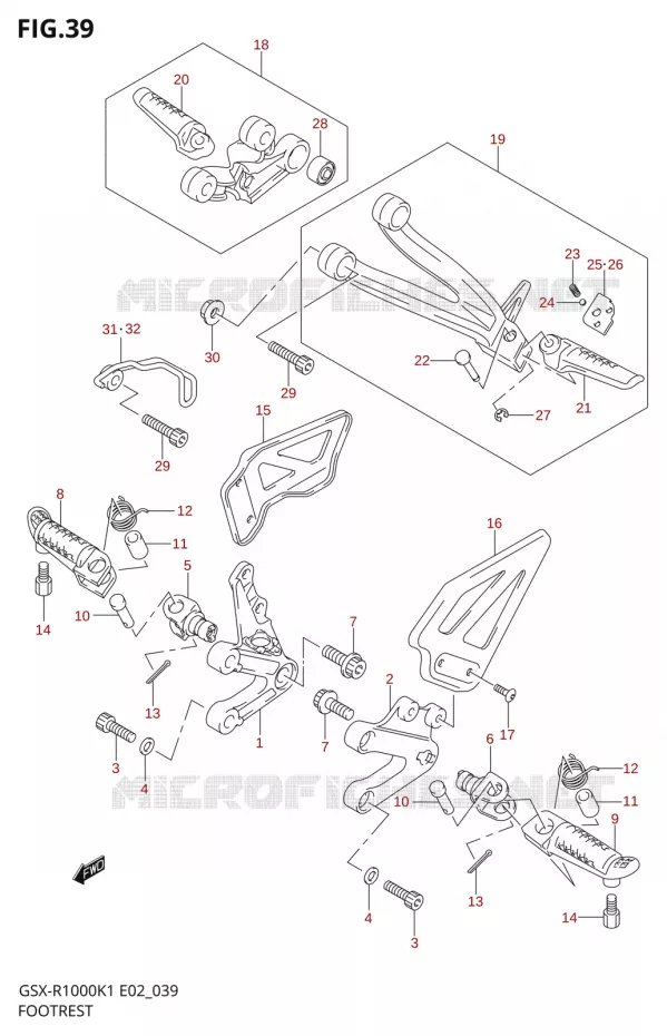REPOSE PIED Suzuki MOTO 1000 GSX-R 2002  GSX-R1000U1K2(E2)
