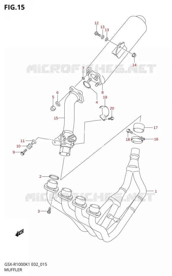 SILENCIEUX Suzuki MOTO 1000 GSX-R 2002  GSX-R1000U1K2(E2)