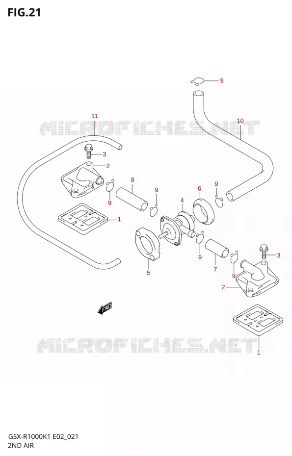 SYSTEME RECYCLAGE GAZ ECHAPPEMENT Suzuki MOTO 1000 GSX-R 2002  GSX-R1000U1K2(E2)