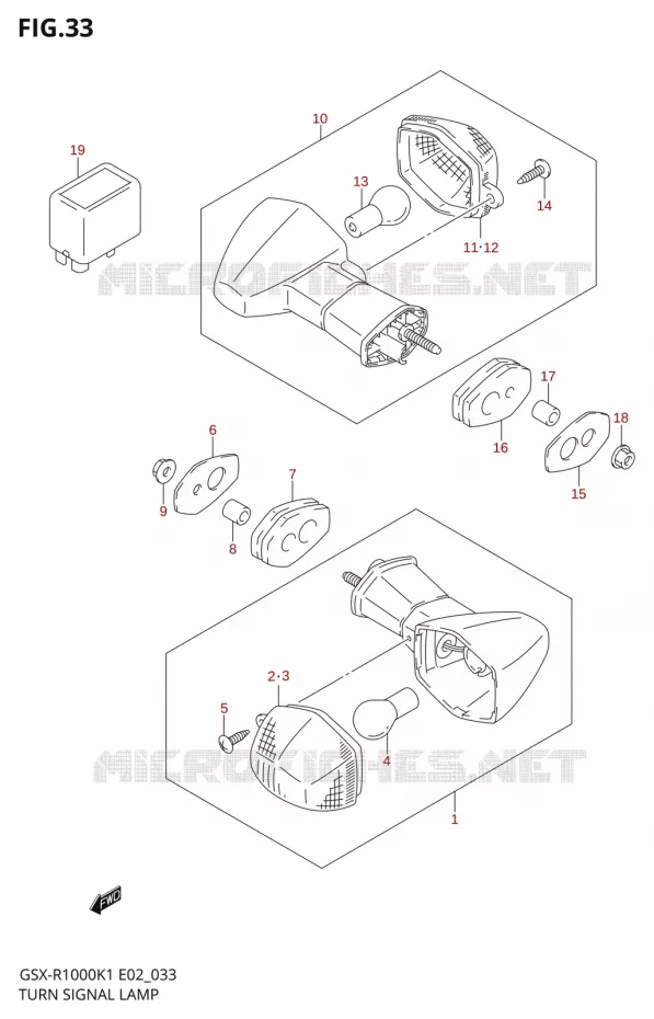 CLIGNOTANTSGSX-R1000K1) Suzuki MOTO 1000 GSX-R 2002  GSX-R1000U2K2(E2)