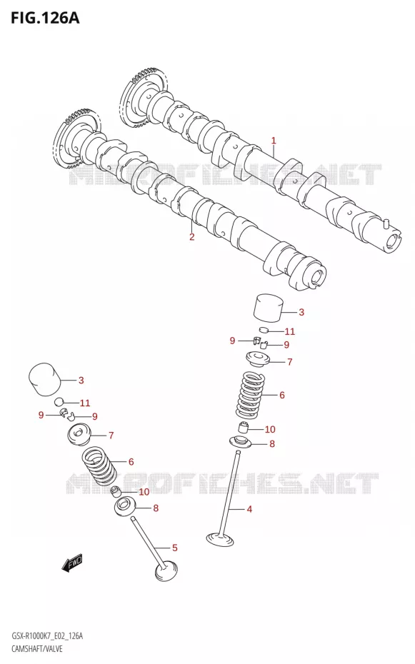 ARBRE A CAMES - SOUPAPES Suzuki MOTO 1000 GSX-R 2007  GSX-R1000 K7 (E51)