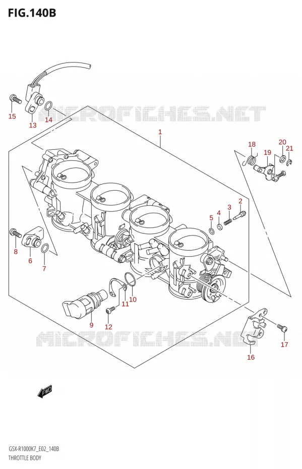 CORPS DE PAPILLON Suzuki MOTO 1000 GSX-R 2007  GSX-R1000 K7 (P37)