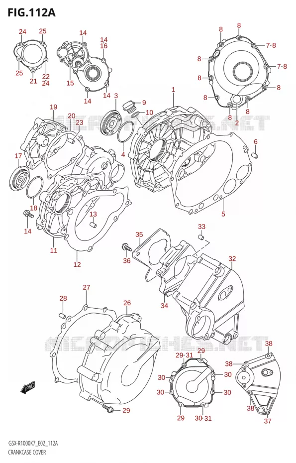 COUVERCLES DE CARTERS Suzuki MOTO 1000 GSX-R 2007  GSX-R1000 K7 (E19)