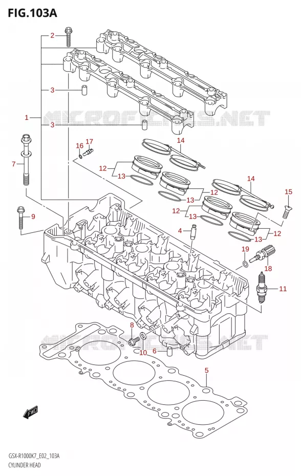 CULASSE Suzuki MOTO 1000 GSX-R 2007  GSX-R1000 K7 (E24)