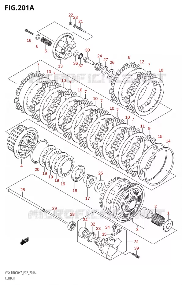 EMBRAYAGE Suzuki MOTO 1000 GSX-R 2007  GSX-R1000 K7 (E02)