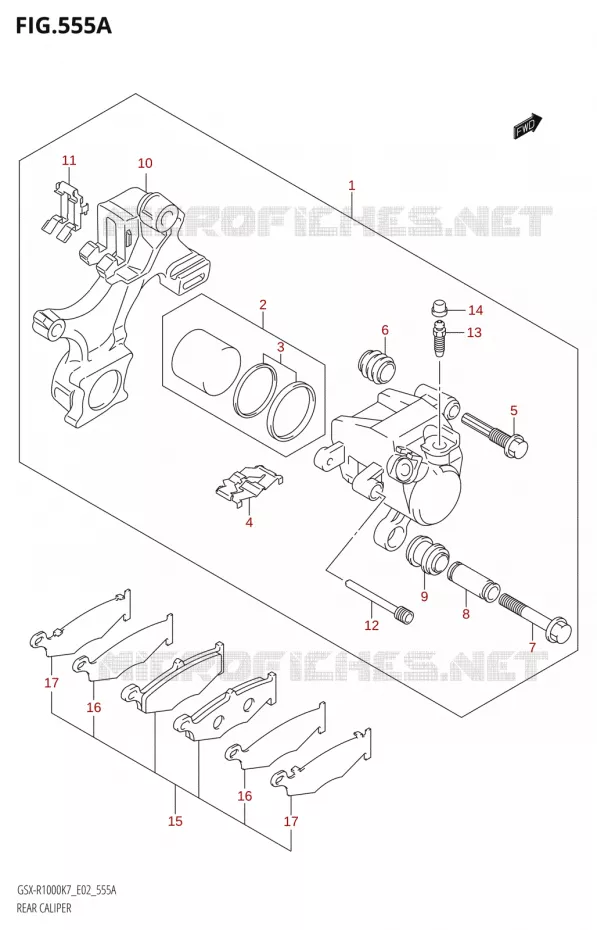 ETRIER DE FREIN ARRIERE Suzuki MOTO 1000 GSX-R 2007  GSX-R1000 K7 (E02)