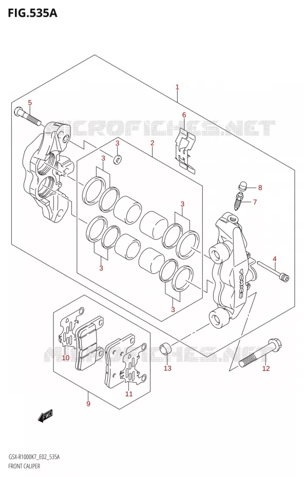 ETRIER DE FREIN AVANT Suzuki MOTO 1000 GSX-R 2007  GSX-R1000 K7 (E02)