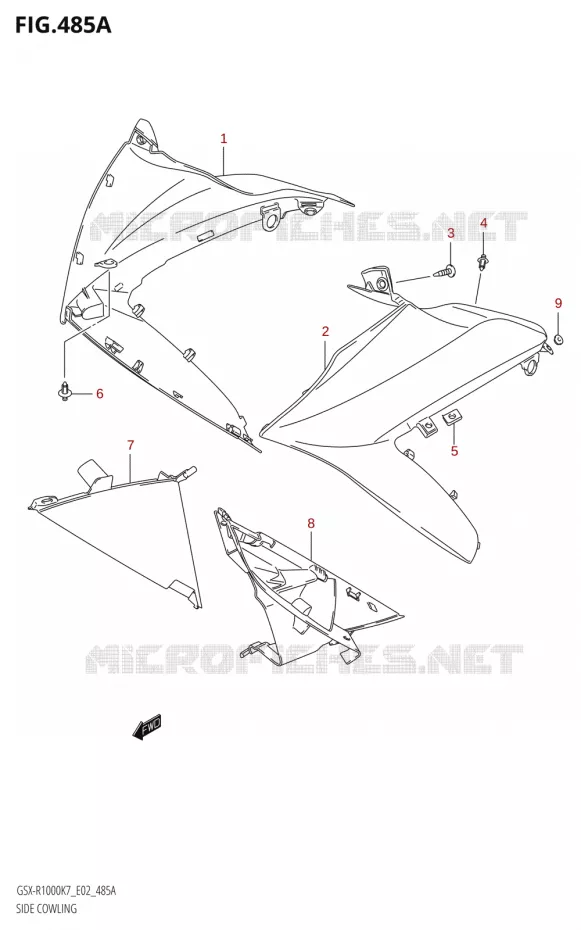 FLANCS DE CARENAGES Suzuki MOTO 1000 GSX-R 2007  GSX-R1000 K7 (P37)