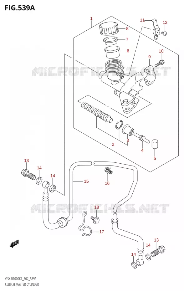 MAITRE CYLINDRE D'EMBRAYAGE Suzuki MOTO 1000 GSX-R 2007  GSX-R1000 K7 (E19)