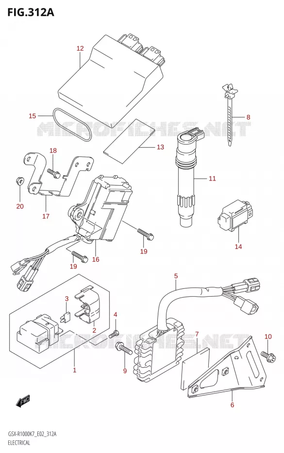 PARTIE ELECTRIQUE000) Suzuki MOTO 1000 GSX-R 2007  GSX-R1000 K7 (E51)