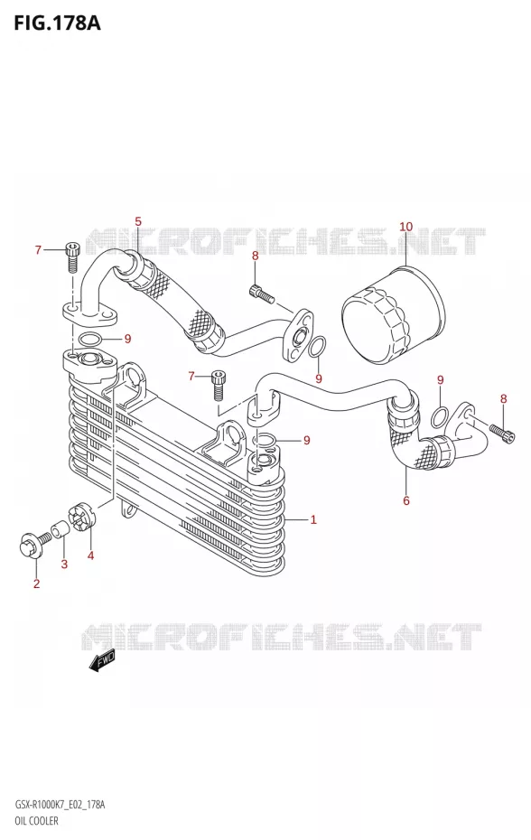 RADIATEUR D'HUILE Suzuki MOTO 1000 GSX-R 2007  GSX-R1000 K7 (E19)