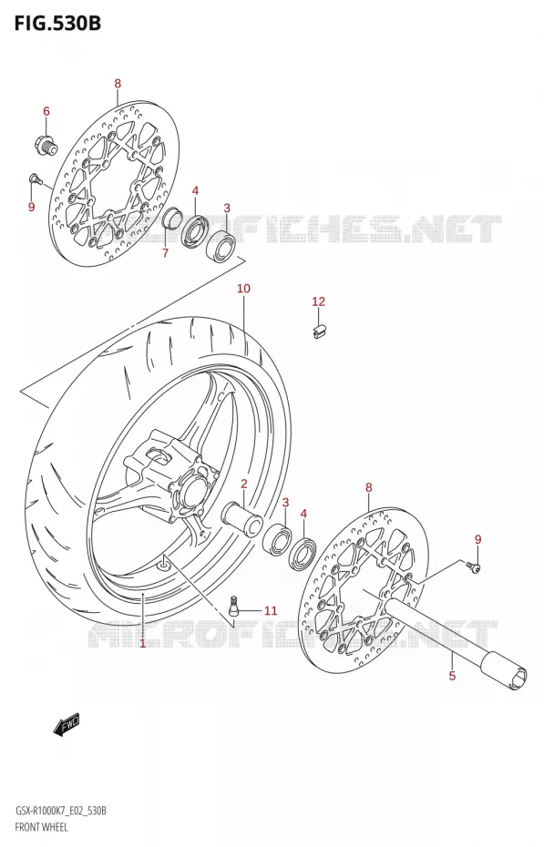 ROUE AVANT (K8) Suzuki MOTO 1000 GSX-R 2007  GSX-R1000 K7 (E19)