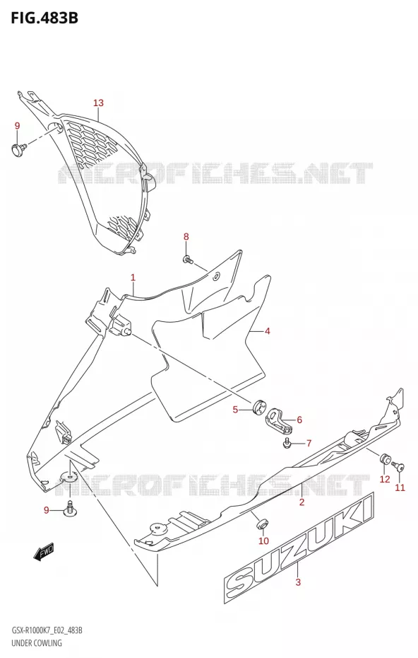 SABOT COWLING (K8) Suzuki MOTO 1000 GSX-R 2007  GSX-R1000 K7 (P37)