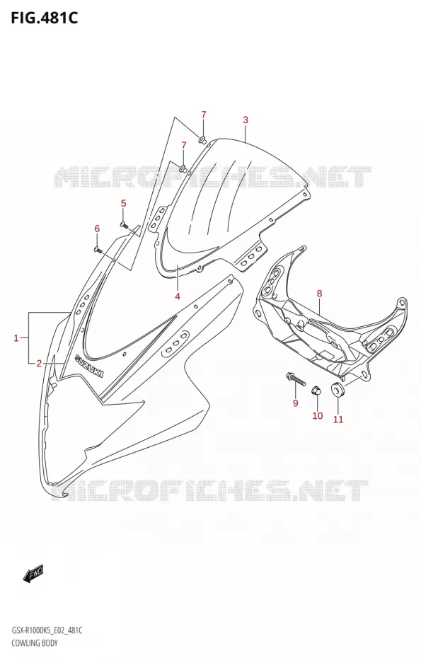 CARENAGES (GSX-R1000:K6:(E02,E19,E24,P37)) Suzuki MOTO 1000 GSX-R 2006  GSX-R1000 K6 (E37)