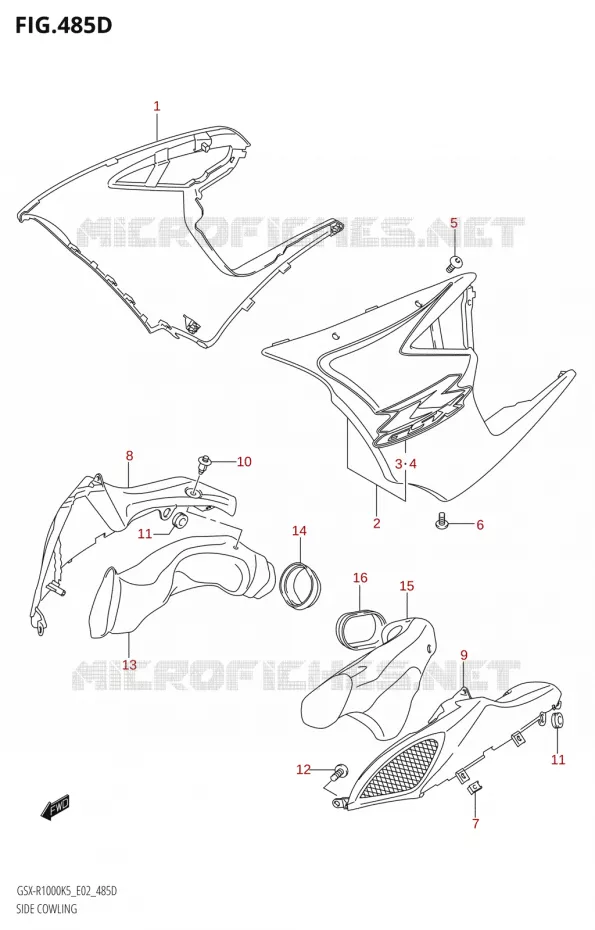 FLANCS DE CARENAGES000U2:K6:E19) Suzuki MOTO 1000 GSX-R 2006  GSX-R1000 K6 (E37)