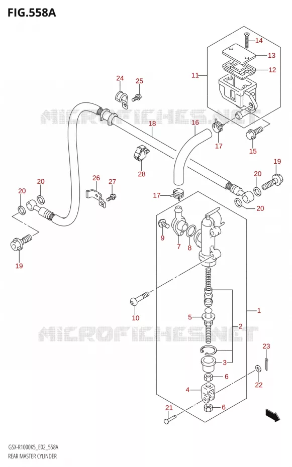 MAITRE CYLINDRE DE FREIN ARRIERE Suzuki MOTO 1000 GSX-R 2006  GSX-R1000 K6 (E24)