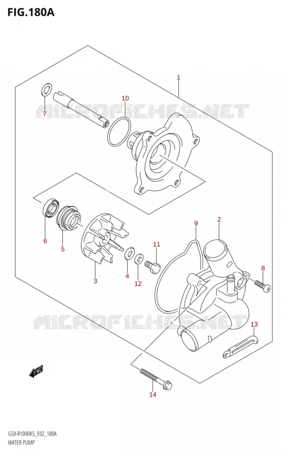 POMPE A EAU Suzuki MOTO 1000 GSX-R 2006  GSX-R1000 K6 (E19)
