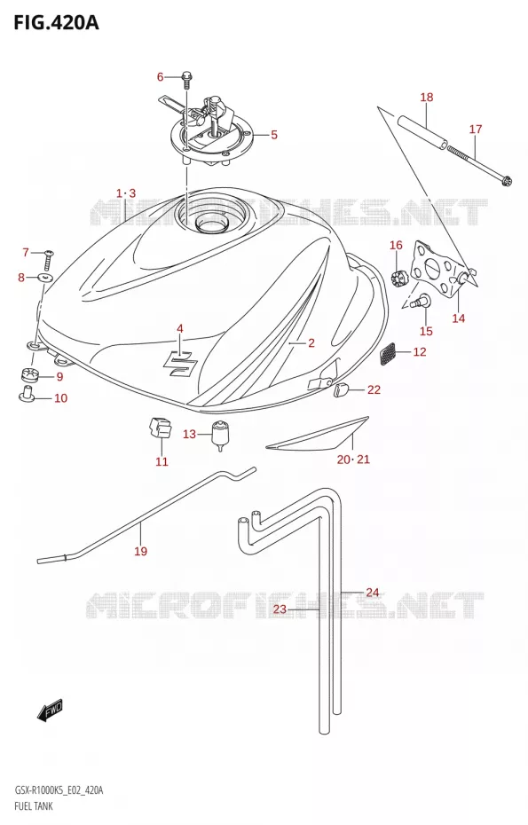 RESERVOIR D'ESSENCE:K5:(E02,E19)) Suzuki MOTO 1000 GSX-R 2006  GSX-R1000 K6 (E37)