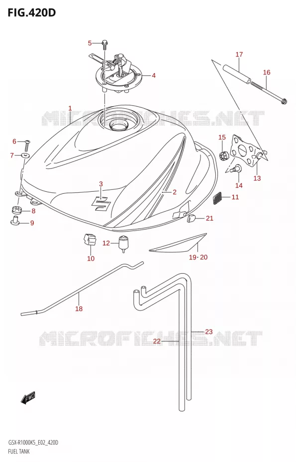 RESERVOIR D'ESSENCE:K6:(E02,E19)) Suzuki MOTO 1000 GSX-R 2006  GSX-R1000 K6 (E24)