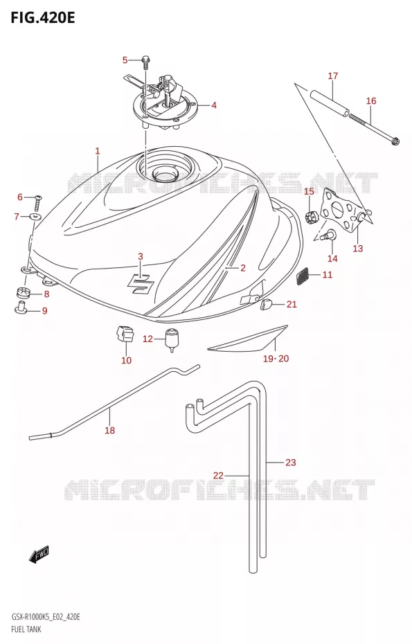 RESERVOIR D'ESSENCEU2:K6:E19) Suzuki MOTO 1000 GSX-R 2006  GSX-R1000 K6 (E37)