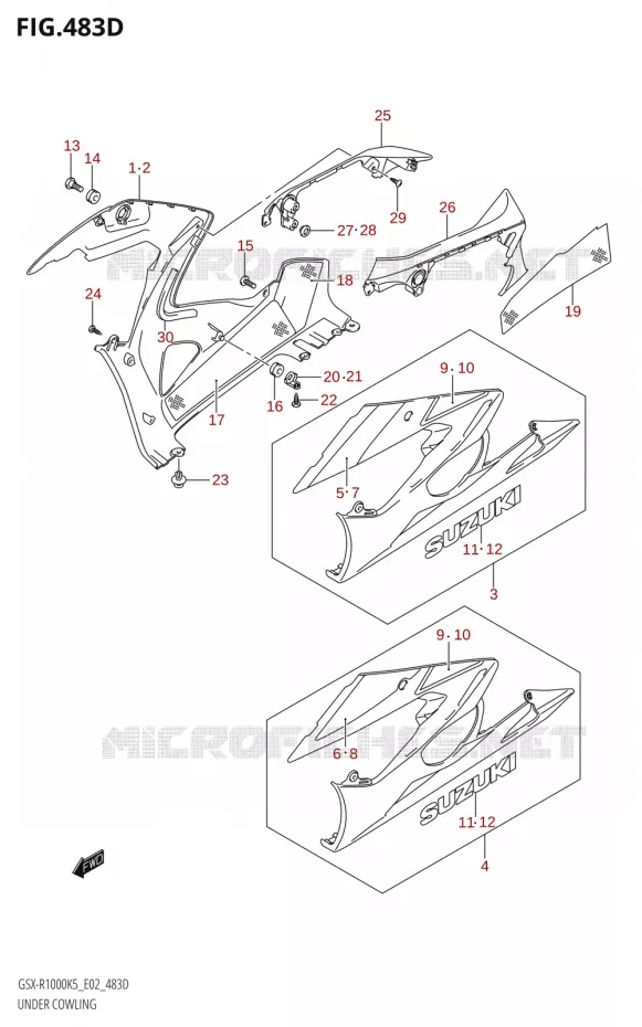 SABOT COWLING (GSX-R1000U2:K6:E19) Suzuki MOTO 1000 GSX-R 2006  GSX-R1000 K6 (E37)