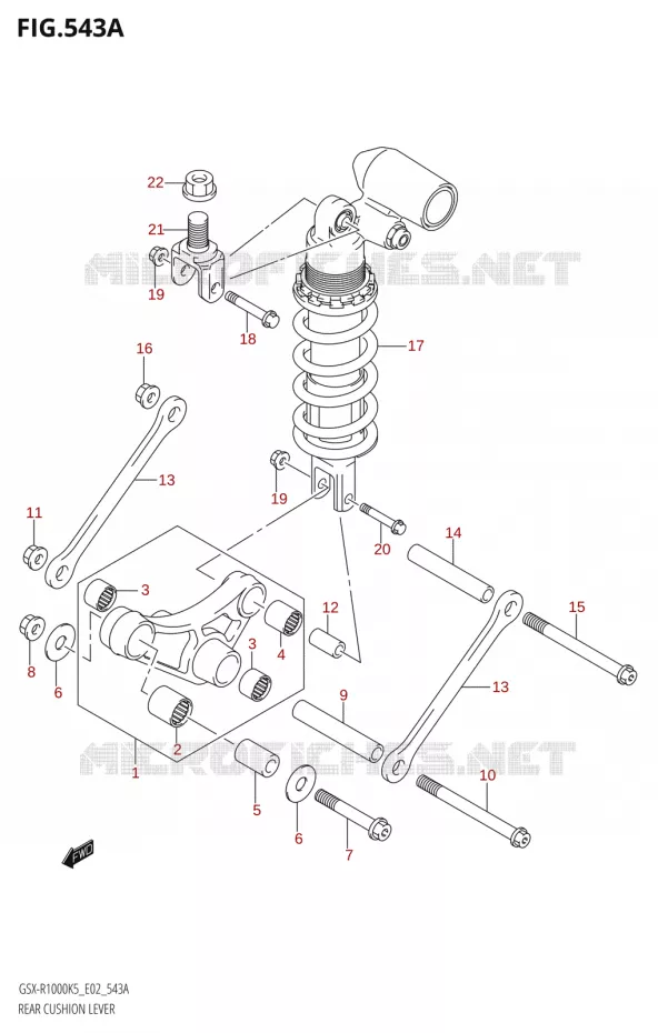 BIELLETTE DE SUSPENSION ARRIERE Suzuki MOTO 1000 GSX-R 2005  GSX-R1000 K5 (E37)