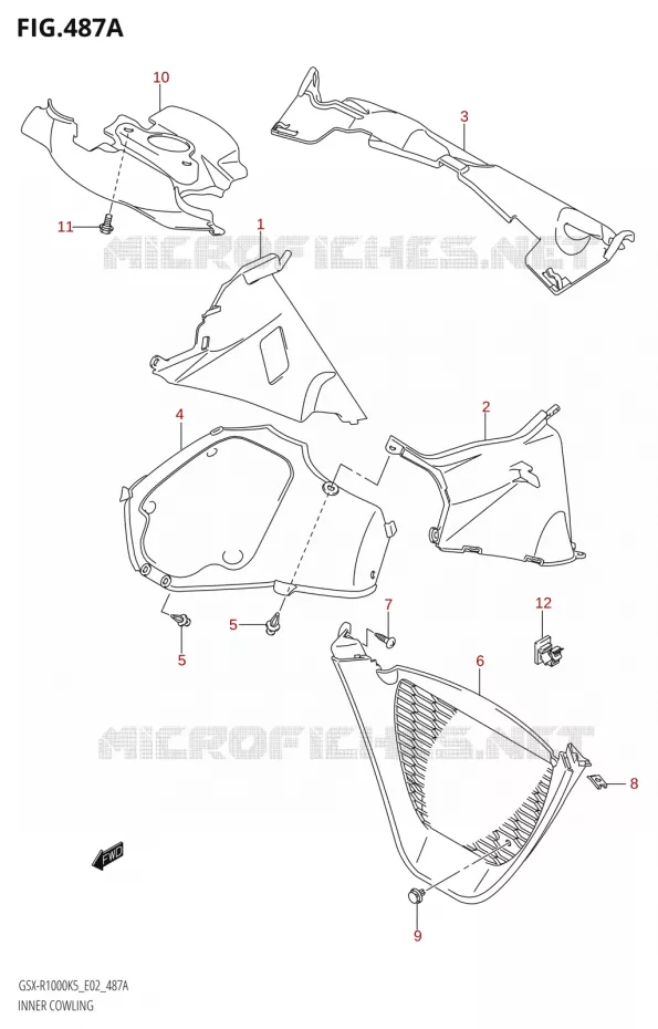 CARENAGES INTERIEURS Suzuki MOTO 1000 GSX-R 2005  GSX-R1000 K5 (E24)