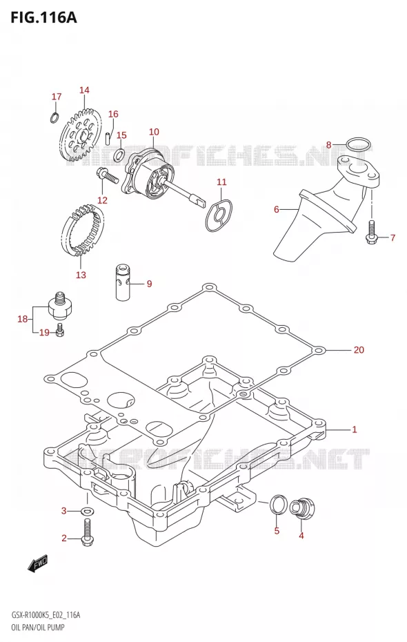 CARTER INFERIEUR - POMPE A HUILE Suzuki MOTO 1000 GSX-R 2005  GSX-R1000 K5 (E24)