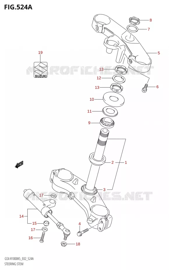 COLONNE DE DIRECTION Suzuki MOTO 1000 GSX-R 2005  GSX-R1000 K5 (E19)