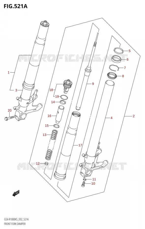 FOURCHE Suzuki MOTO 1000 GSX-R 2005  GSX-R1000 K5 (E02)