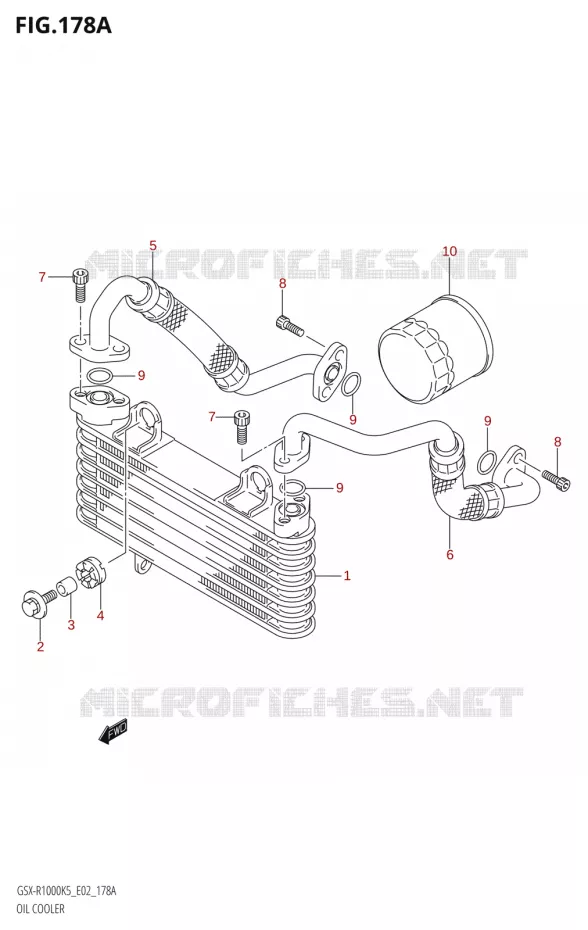RADIATEUR D'HUILE Suzuki MOTO 1000 GSX-R 2005  GSX-R1000 K5 (E19)