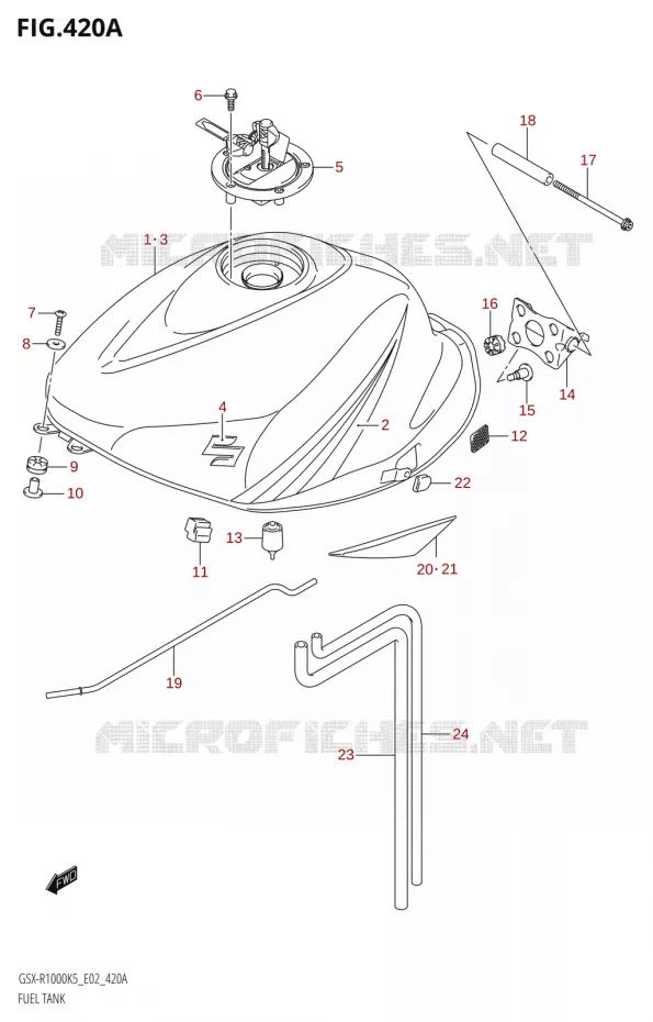 RESERVOIR D'ESSENCE:K5:(E02,E19)) Suzuki MOTO 1000 GSX-R 2005  GSX-R1000 K5 (E37)