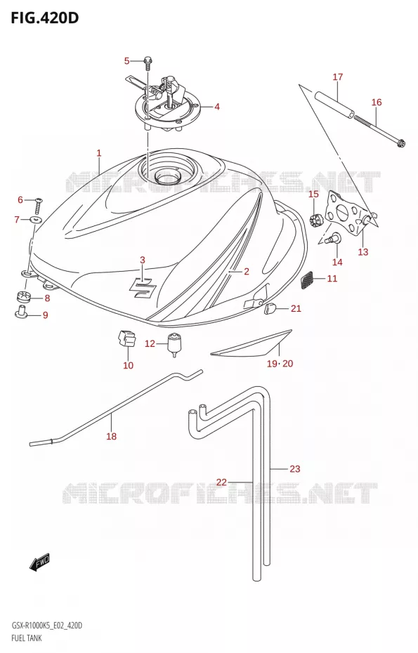 RESERVOIR D'ESSENCE:K6:(E02,E19)) Suzuki MOTO 1000 GSX-R 2005  GSX-R1000 K5 (E37)