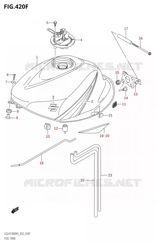RESERVOIR D'ESSENCE:K6:(E24,P37)) Suzuki MOTO 1000 GSX-R 2005  GSX-R1000 K5 (E24)