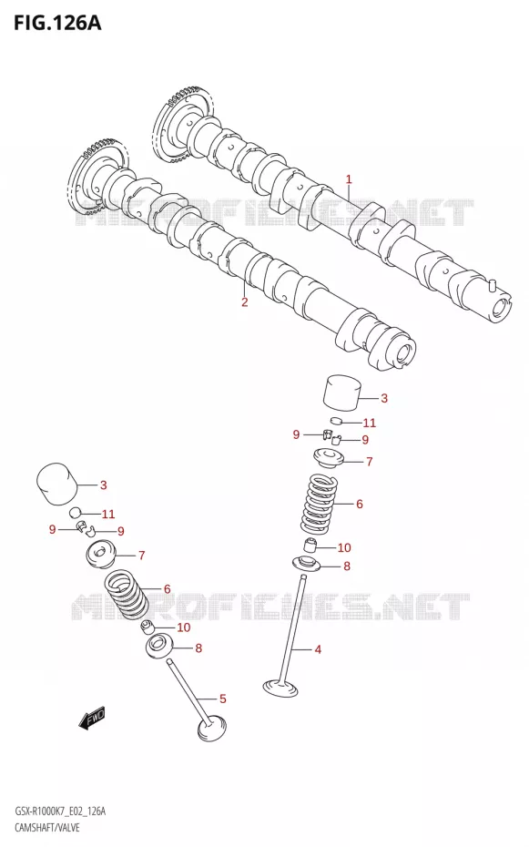 ARBRE A CAMES - SOUPAPES Suzuki MOTO 1000 GSX-R 2008  GSX-R1000 K8 (E02)