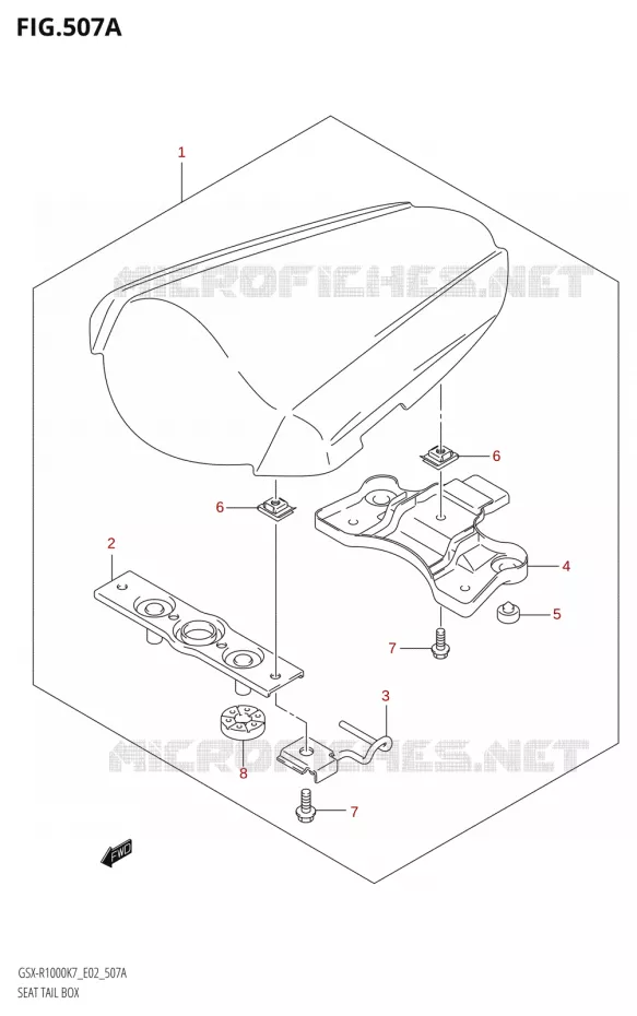 CAPOT DE SELLEK7) Suzuki MOTO 1000 GSX-R 2008  GSX-R1000 K8 (E02)