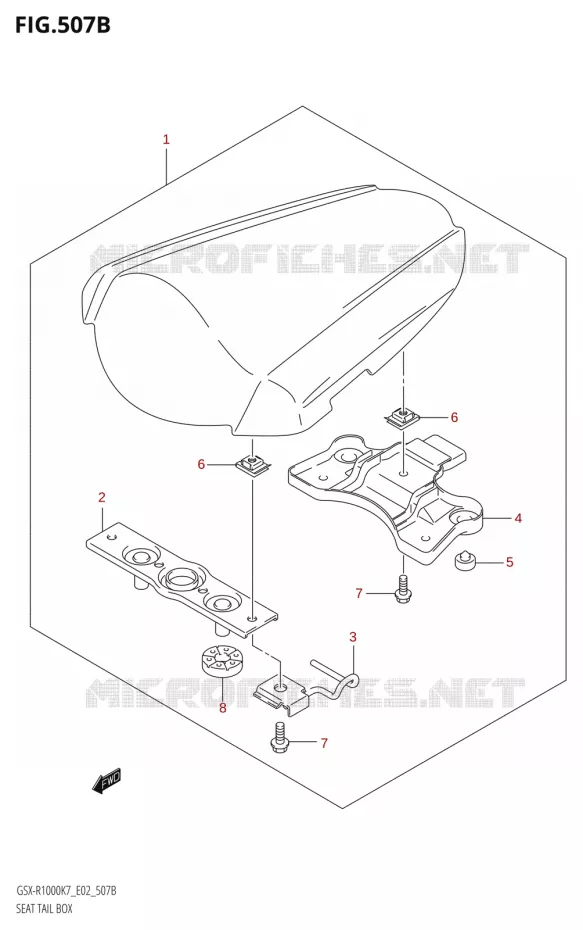 CAPOT DE SELLEK8) Suzuki MOTO 1000 GSX-R 2008  GSX-R1000 K8 (E02)
