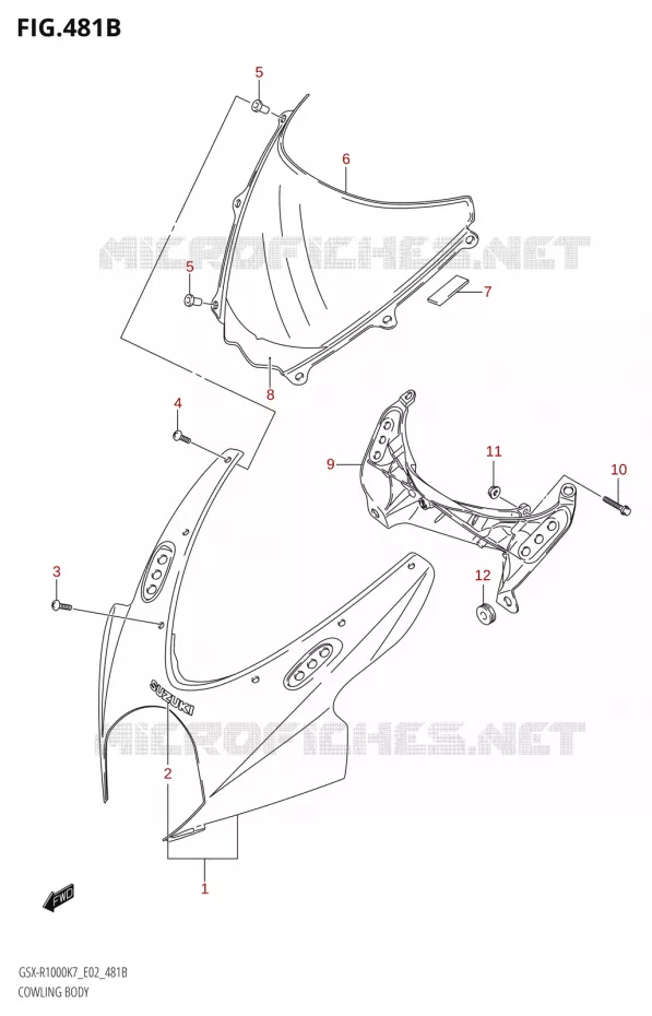 CARENAGES (K8) Suzuki MOTO 1000 GSX-R 2008  GSX-R1000 K8 (E51)
