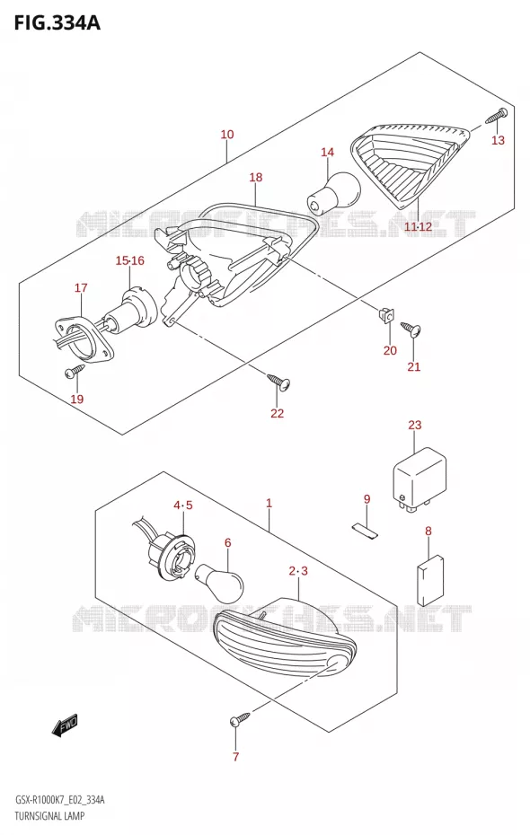 CLIGNOTANTS Suzuki MOTO 1000 GSX-R 2008  GSX-R1000 K8 (E02)