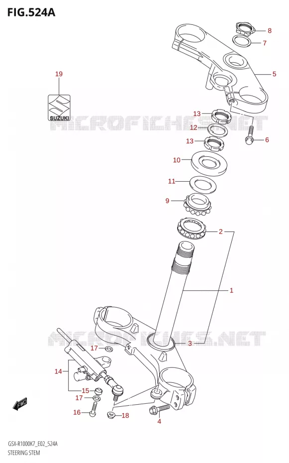 COLONNE DE DIRECTION Suzuki MOTO 1000 GSX-R 2008  GSX-R1000 K8 (P37)