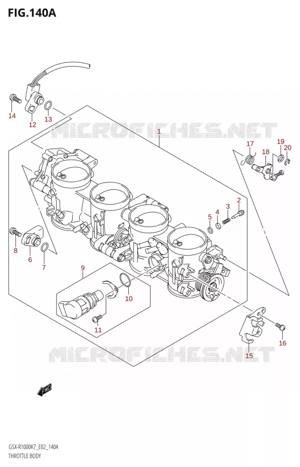 CORPS DE PAPILLON Suzuki MOTO 1000 GSX-R 2008  GSX-R1000 K8 (E02)