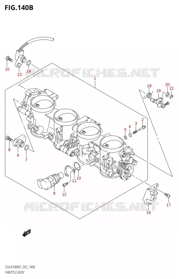 CORPS DE PAPILLON Suzuki MOTO 1000 GSX-R 2008  GSX-R1000 K8 (P37)